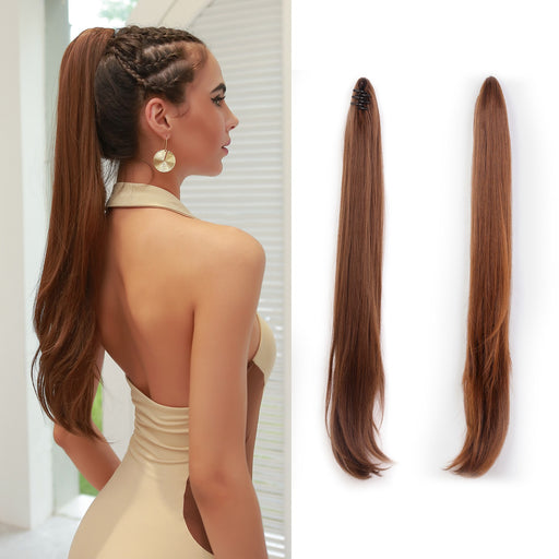 Women 28" Claw Clip in Pony Tail Long Straight Claw Jaw Ponytail Hair Extension