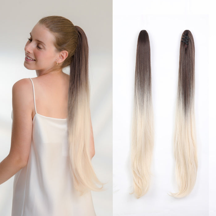 Women Pony Tail Long Straight Claw Jaw Ponytail Hair Extension Piece