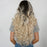 synthetic wig long curly hair color deep root golden wig middle part high temperature fiber